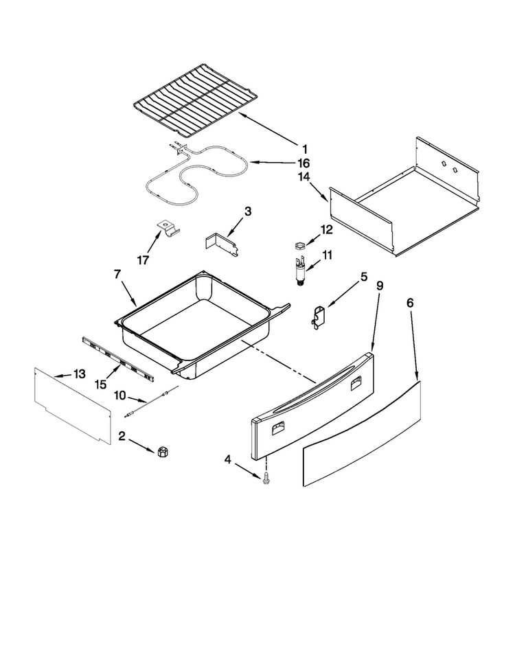 Drawer And Rack Parts Diagram and Parts List for JDS8850CDB01  Jenn-Air Range