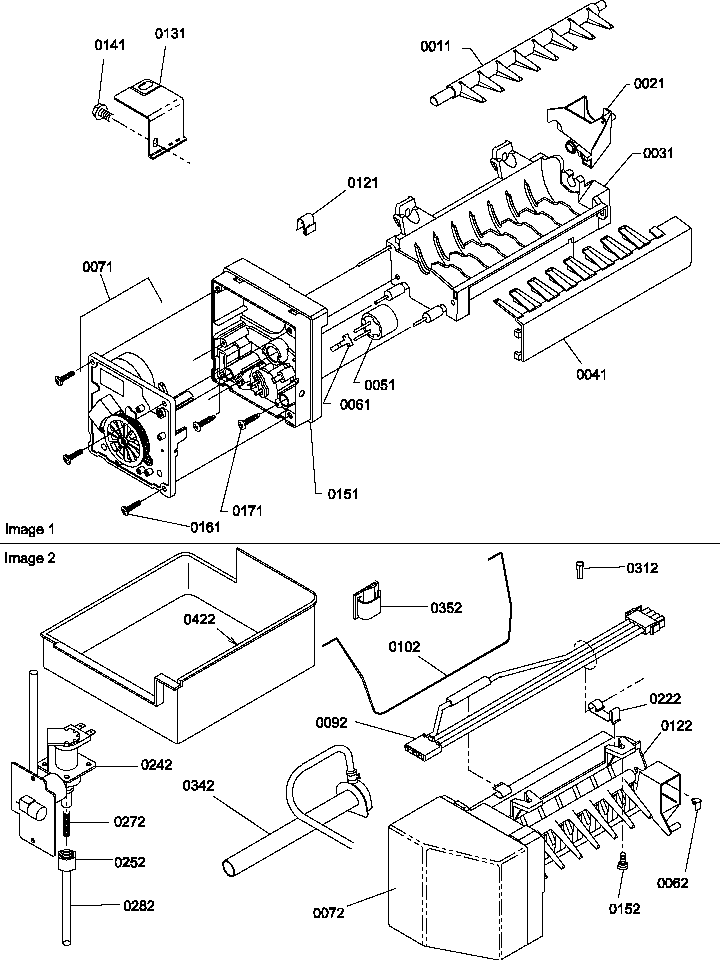 Ice Maker Assemblies And Parts Diagram and Parts List for THI21TL-P1302602WL  Amana Refrigerator