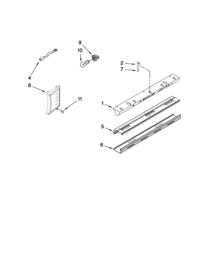 Control Panel Parts Diagram and Parts List for JS48CXDUDB00  Jenn-Air Refrigerator