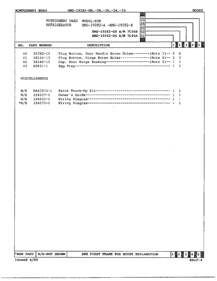 Doors/miscellaneous Page 3 Diagram and Parts List for 19282B  Admiral Refrigerator