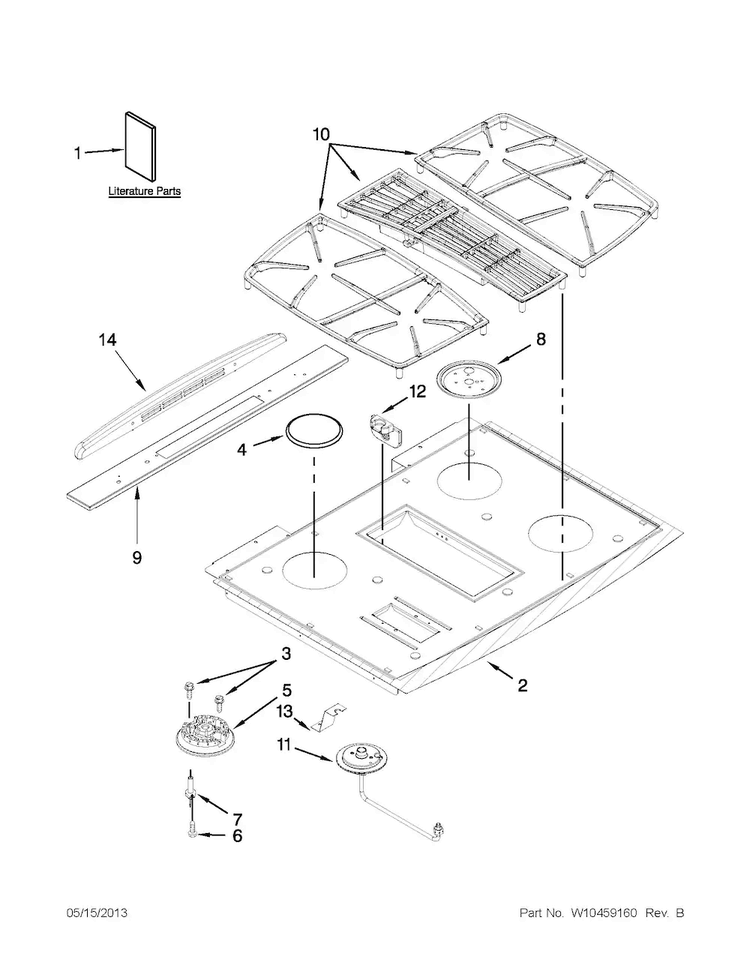 Cooktop Parts Diagram and Parts List for JGS9900CDS02  Jenn-Air Range