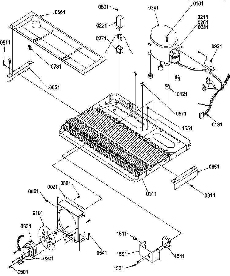 Machine Compartment Diagram and Parts List for SCD25TL-P1190426WL  Amana Refrigerator