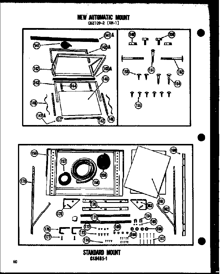 New Automatic Mount Diagram and Parts List for 11-2G P54390-75R Amana Air Conditioner