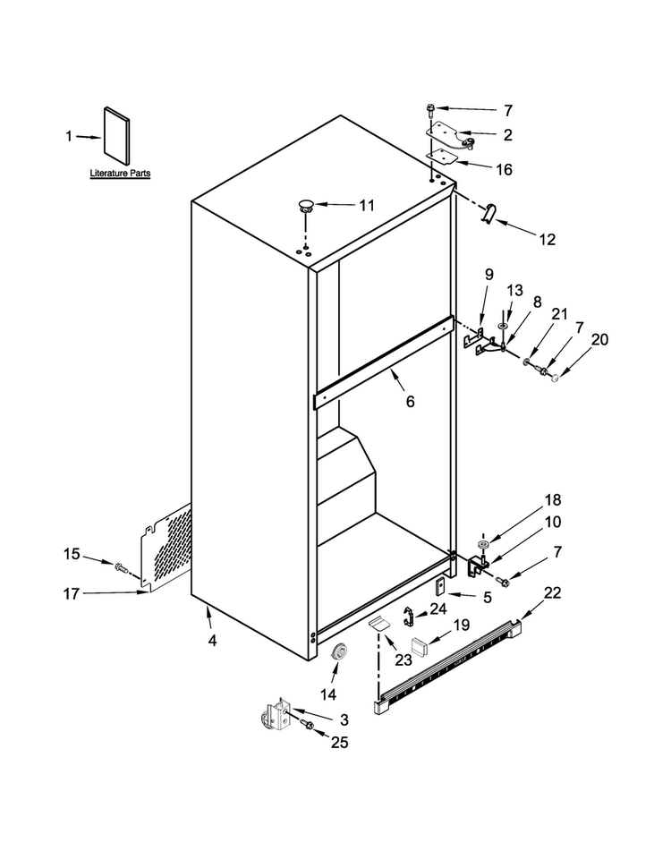 Cabinet Parts Diagram and Parts List for 5MT711BFEH00  Maytag Refrigerator