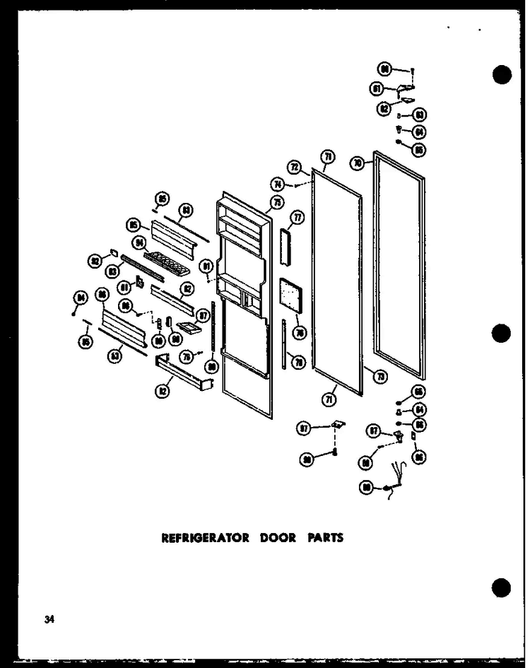 Refrigerator Door Parts Diagram and Parts List for SD19W-C-P60340-36WC  Amana Refrigerator