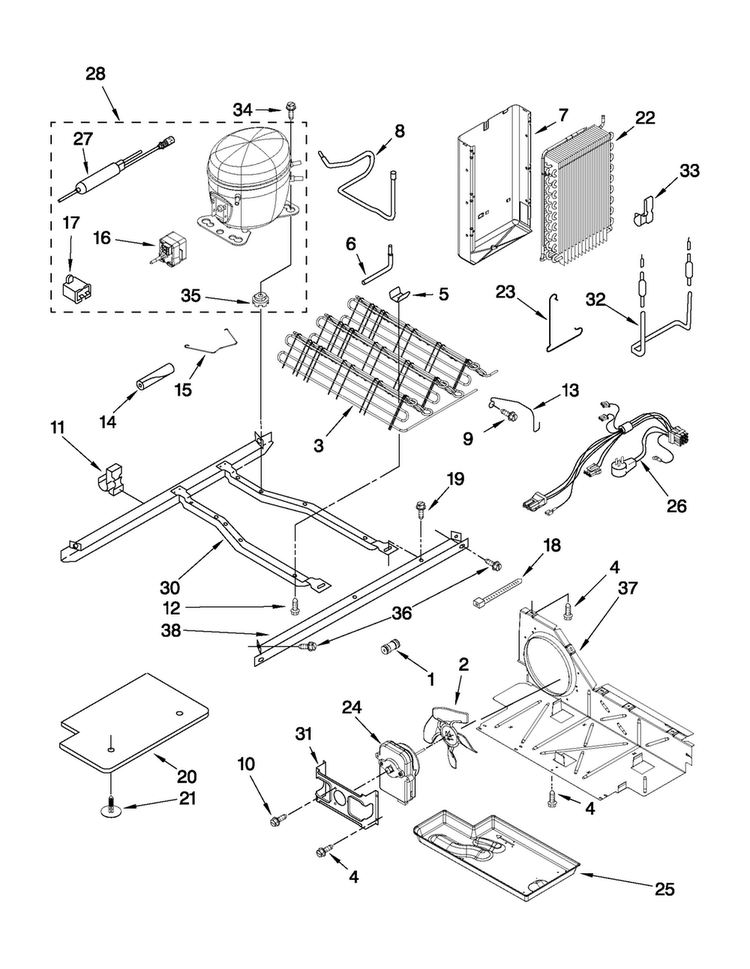 Unit Parts Diagram and Parts List for MSF22C2EXM01  Maytag Refrigerator
