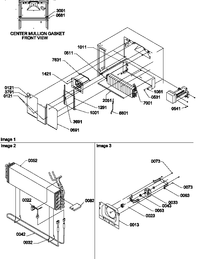 Evaporator And Fan Motor Assemblies Diagram and Parts List for TS19TE-P1306301WE  Amana Refrigerator