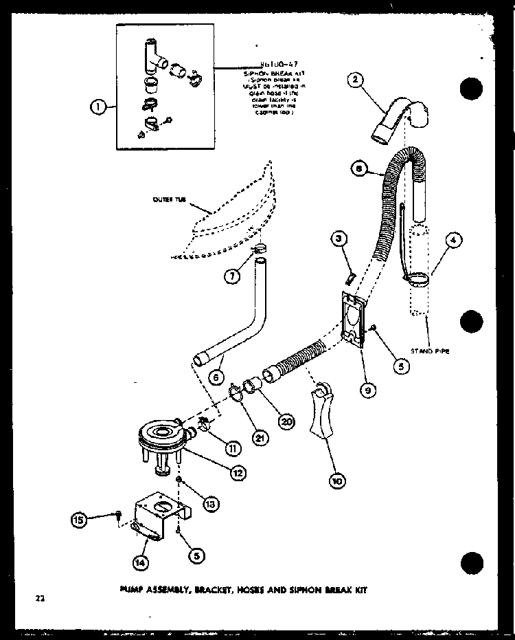 Section 5 Diagram and Parts List for LWD773 P1110501W Amana Washer