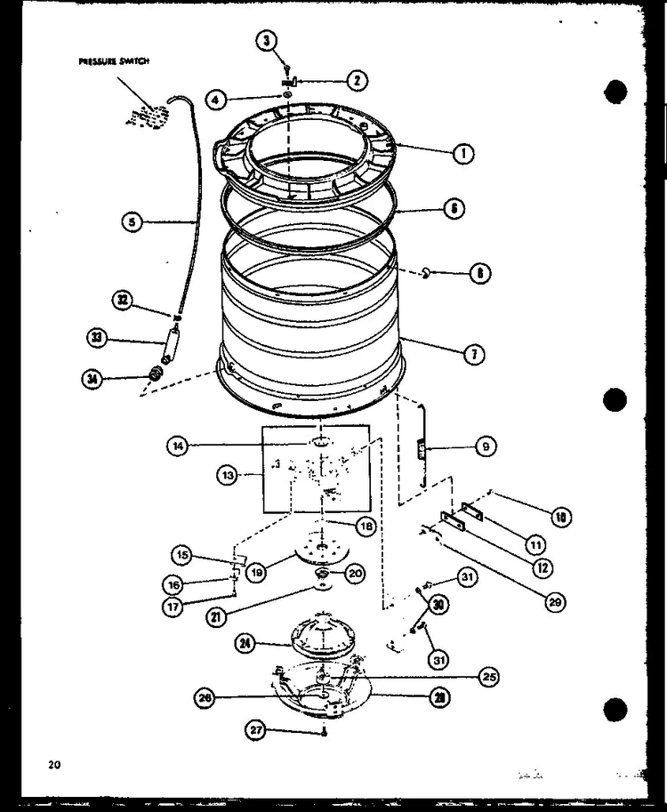 Section 8 Diagram and Parts List for LW2600 P7804701W Amana Washer