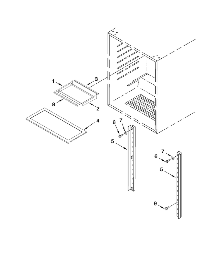 Shelf Parts Diagram and Parts List for JUR248LYEP00  Jenn-Air Refrigerator