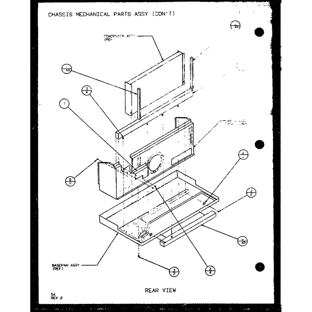 Chassis Mechanical Parts Assy 3 Diagram and Parts List for PTC07300ER P9812501R Amana Air Conditioner