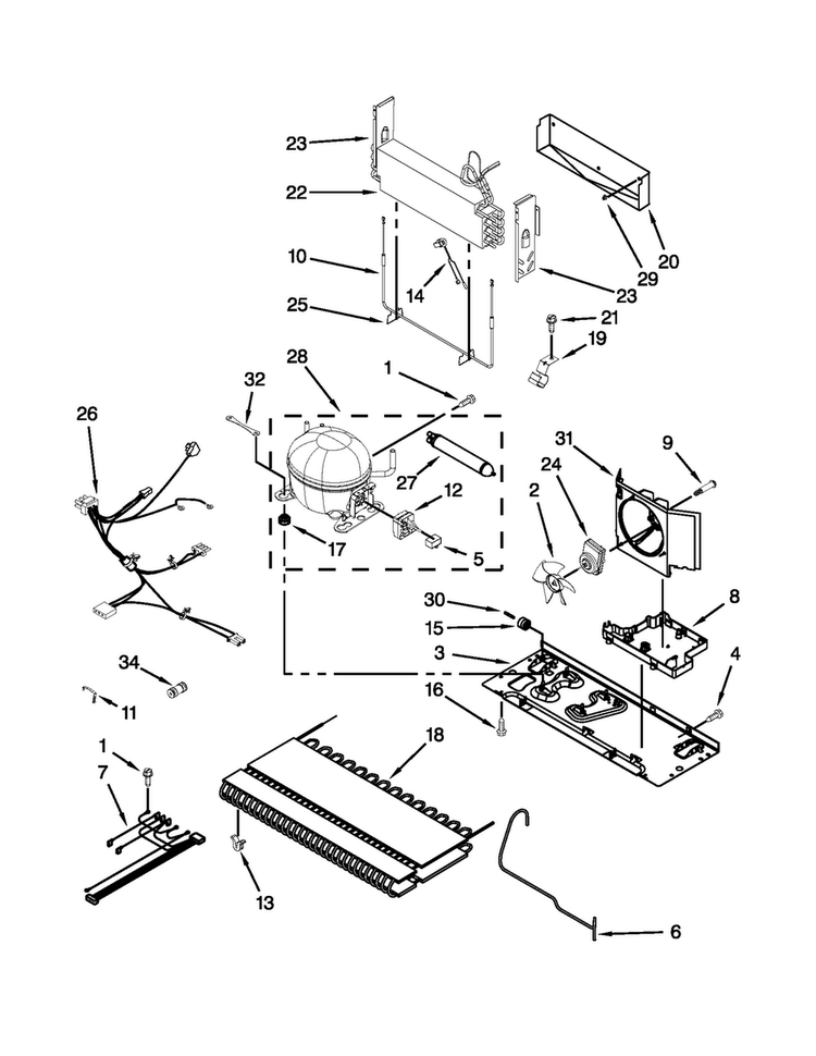Unit Parts Diagram and Parts List for JFI2089WTS7  Jenn-Air Refrigerator