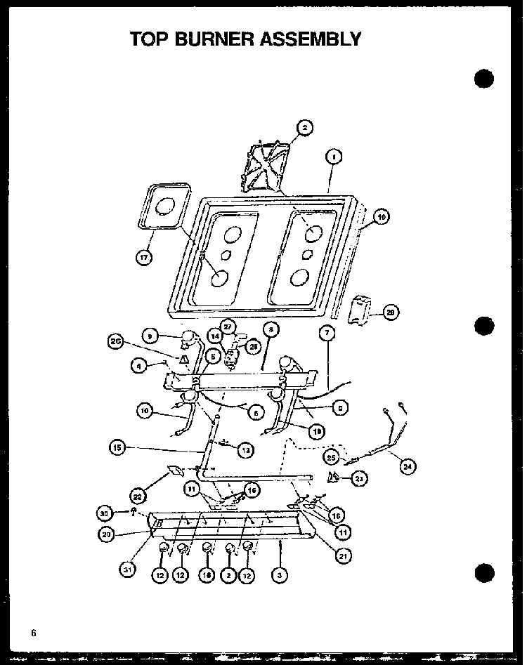 Tob Burner Assembly Diagram and Parts List for RLS359UOFC-P1141107NW  Caloric Range