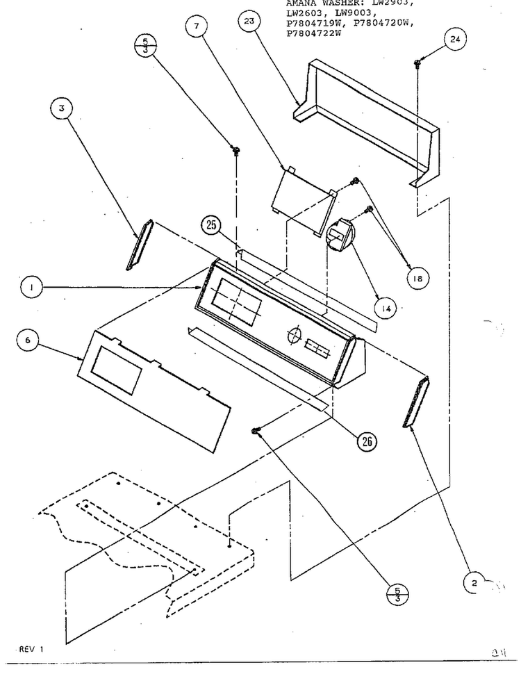 Washer Diagram and Parts List for P7804719W  Amana Washer