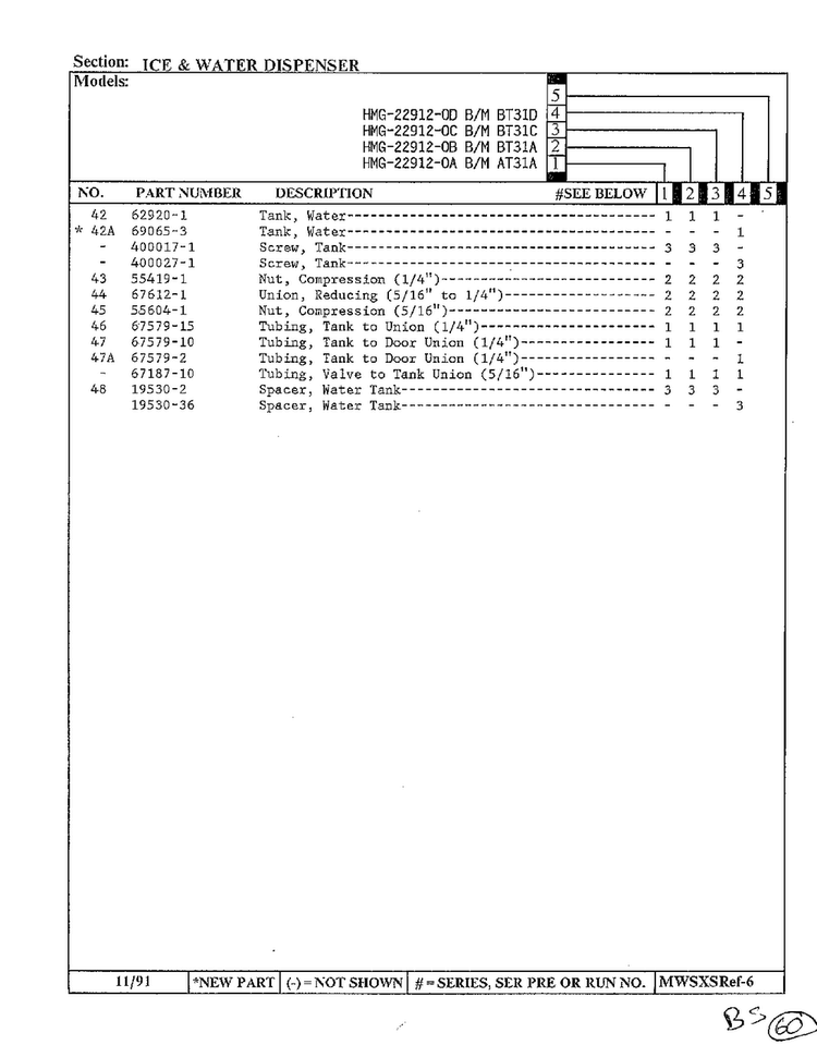 Ice And Water Dispenser Page 3 Diagram and Parts List for HMG-22912-0C  Admiral Refrigerator