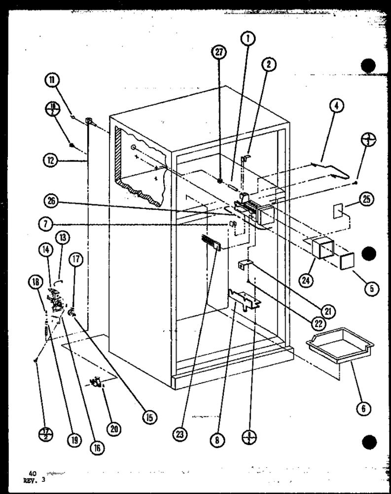 Diagram 3 Diagram and Parts List for IC3K-P7621309W-TM  Amana Refrigerator