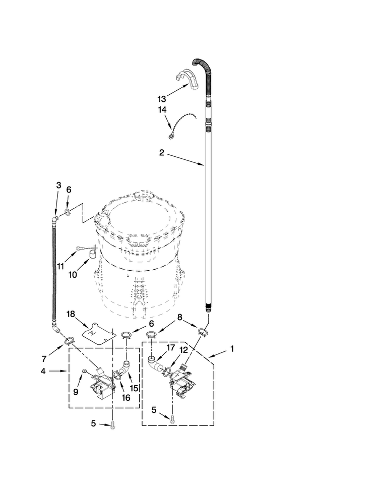 Pump Parts Diagram and Parts List for MVWB750WR1  Maytag Washer