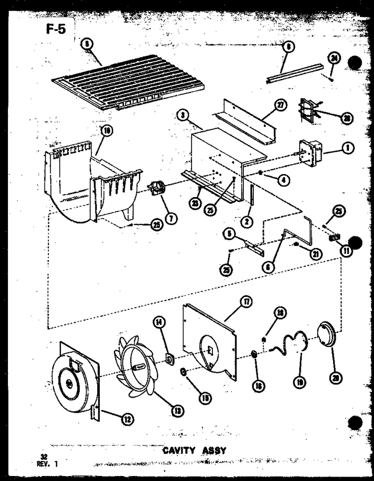 Cavity Assy Diagram and Parts List for SRI19E-1-C-P74870-16WC  Amana Refrigerator