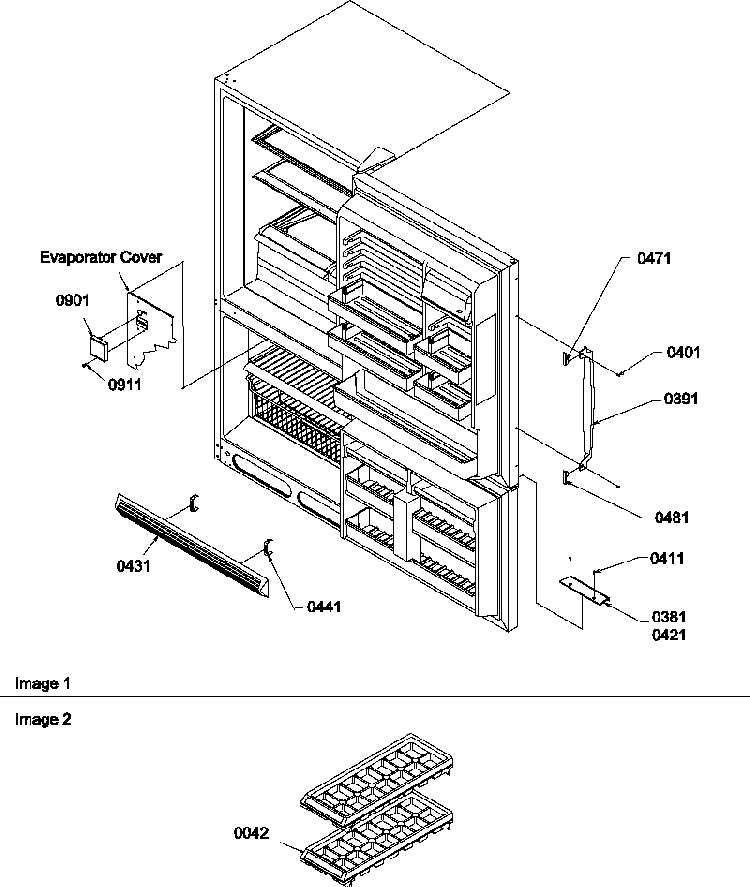 Door Handles & Accessories Diagram and Parts List for BM20TBL-P1305801WL  Amana Refrigerator