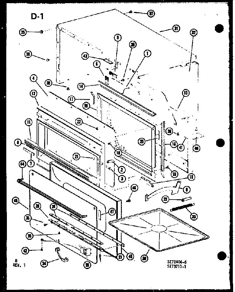 Interior Parts Diagram and Parts List for RR-9TB P75043-3M Amana Microwave