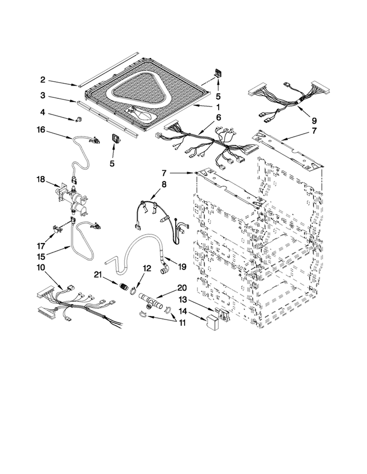 Frame And Lid Parts Diagram and Parts List for JDD4000AWS3  Jenn-Air Dishwasher