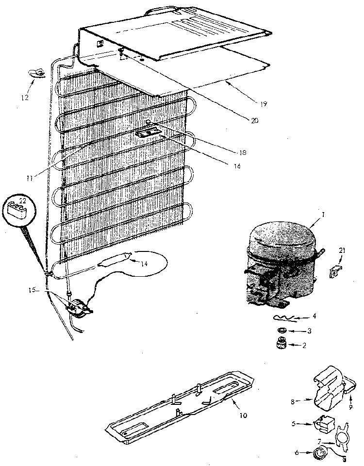 Unit Compartment & System Diagram and Parts List for JRC5HB B\M E7-S-031 Jenn-Air Refrigerator