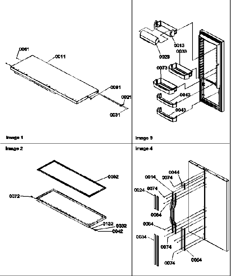 Refrigerator Door & Door Trim And Handles Diagram and Parts List for 58635-P1317501WE  Amana Refrigerator