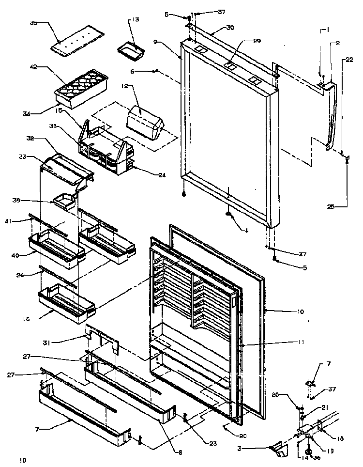 Refrigerator Door Assembly Diagram and Parts List for TG18R3L-P1181711WL  Amana Refrigerator