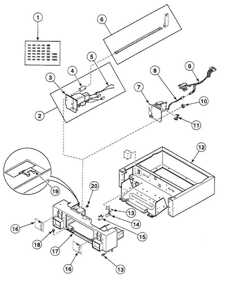 Control Cabinet Diagram and Parts List for SSGZ09LF  Speed Queen Dryer