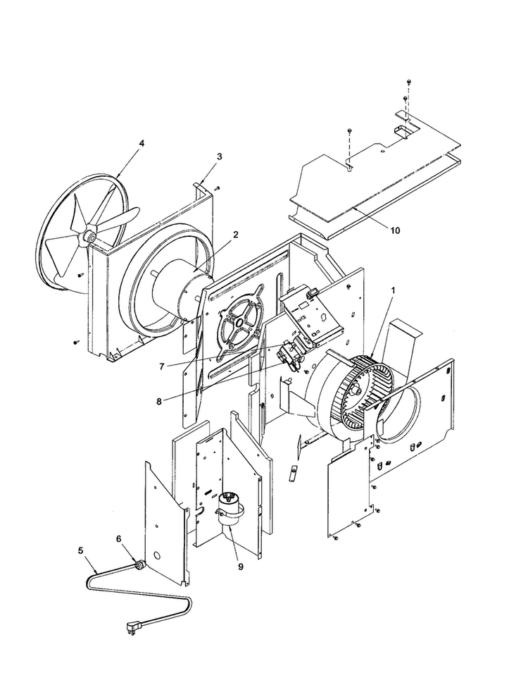 Fan And Control Assembly Diagram and Parts List for TC10090W1-TC10090W1  Amana Air Conditioner