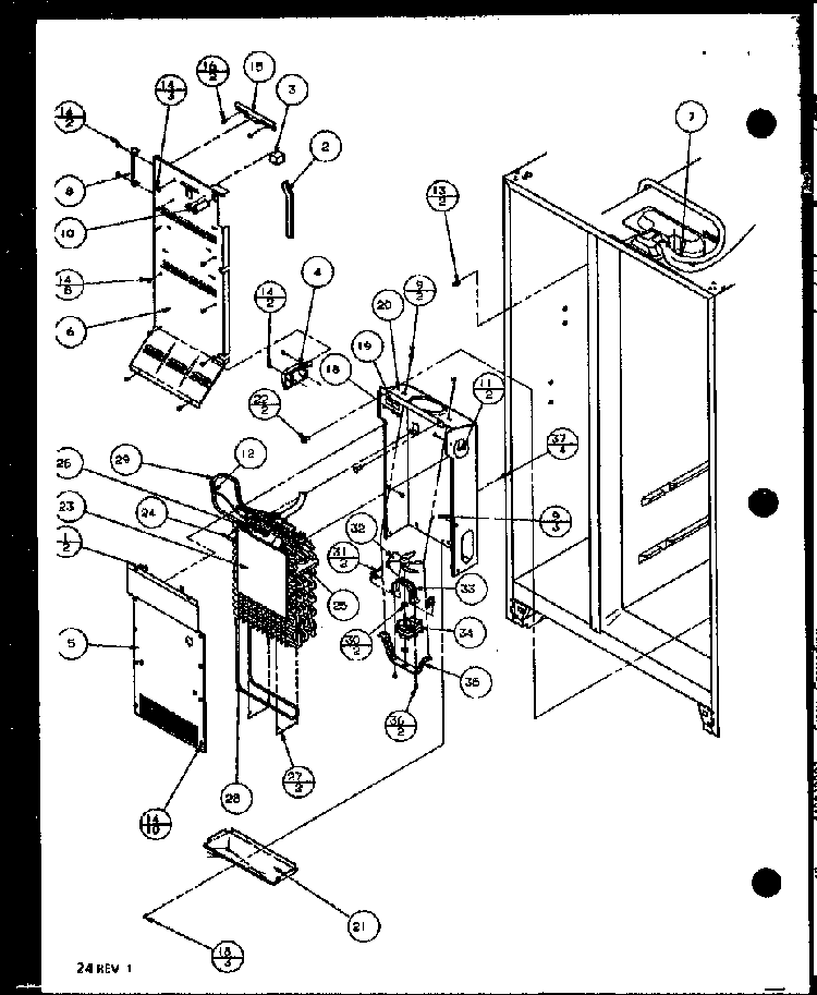Evaporator And Air Handling Diagram and Parts List for SZD20MPL-P1120204WL  Amana Refrigerator