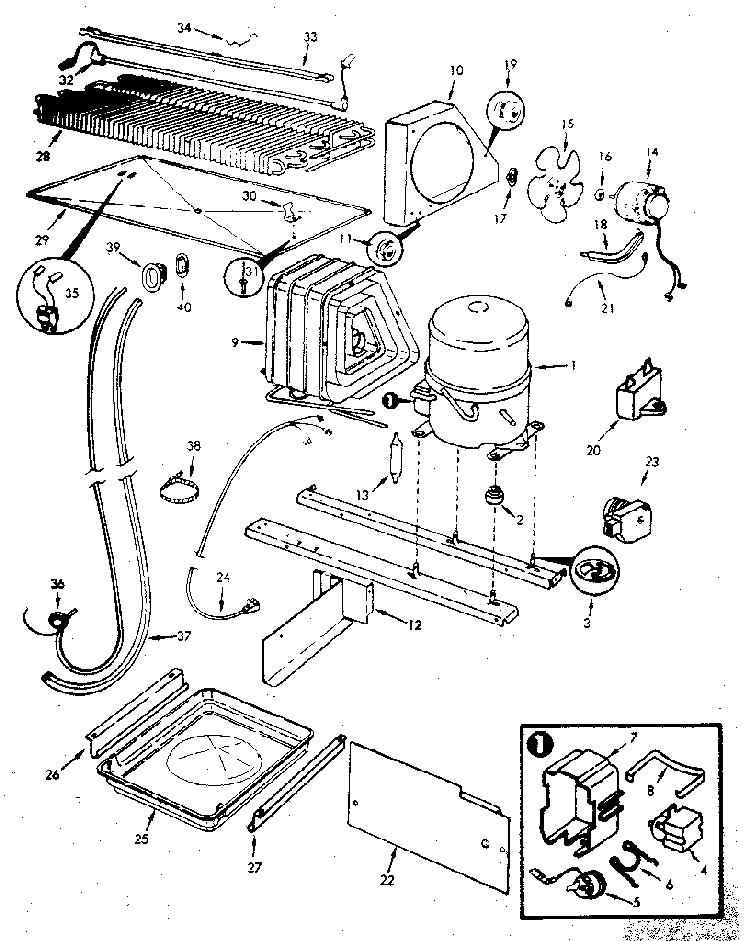 Refrigerator/unit Compartment & System Diagram and Parts List for JRT173RB M7D71A Jenn-Air Refrigerator