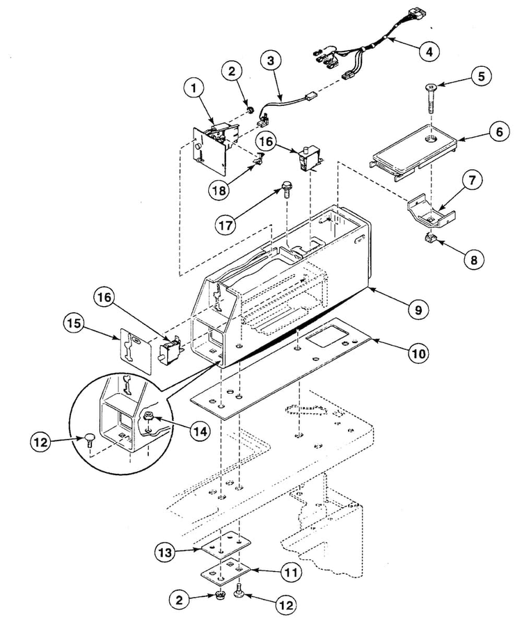 Meter Case Diagram and Parts List for SWTT21WN  Speed Queen Washer
