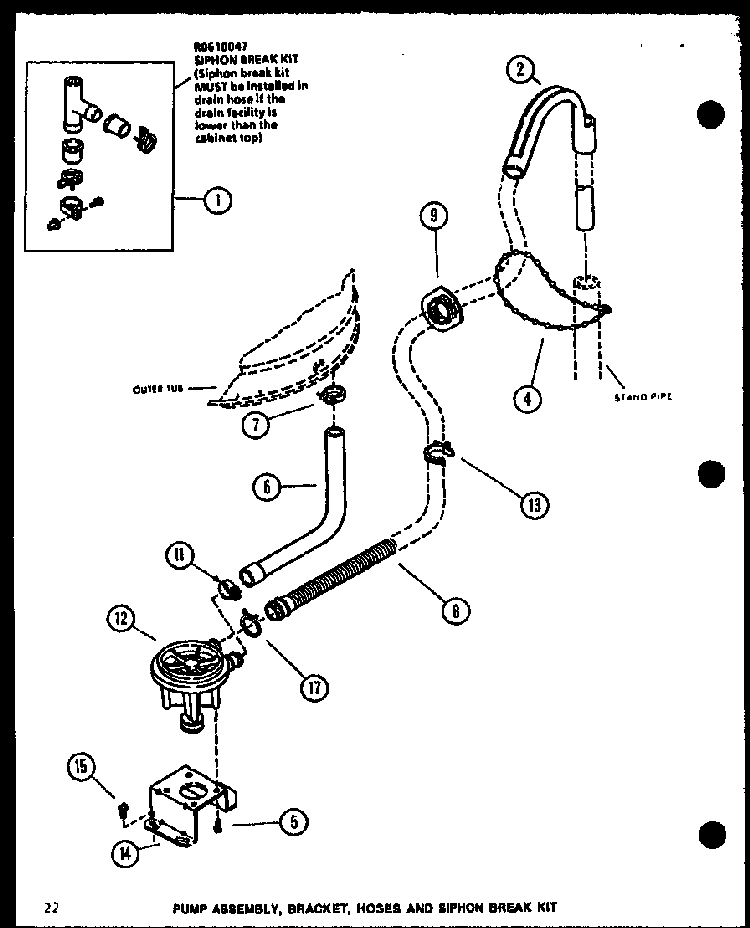 Section 8 Diagram and Parts List for LWD352L P1122902WL Amana Washer