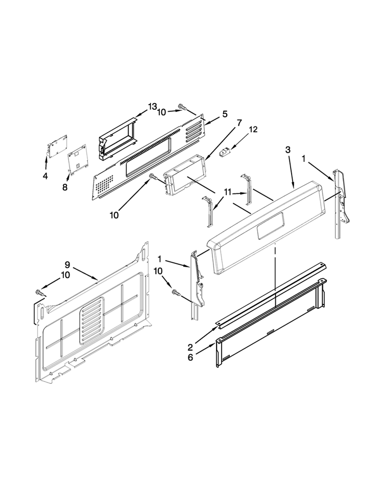 Control Panel Parts Diagram and Parts List for MGR8700DW2  Maytag Range