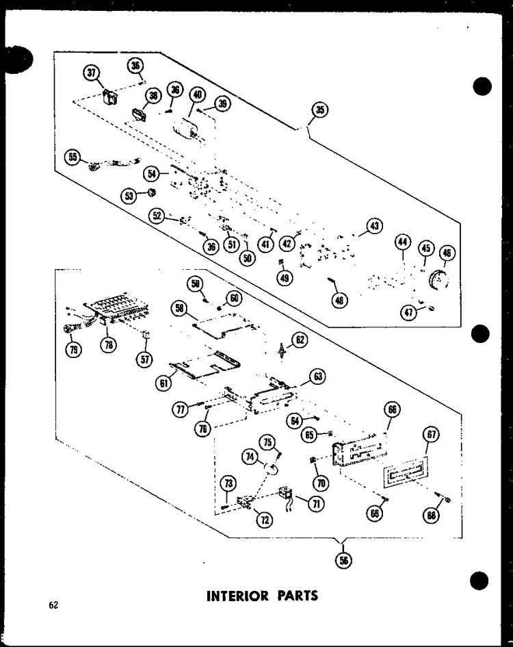Interior Parts Diagram and Parts List for RC-7PB P71300-2M Amana Microwave