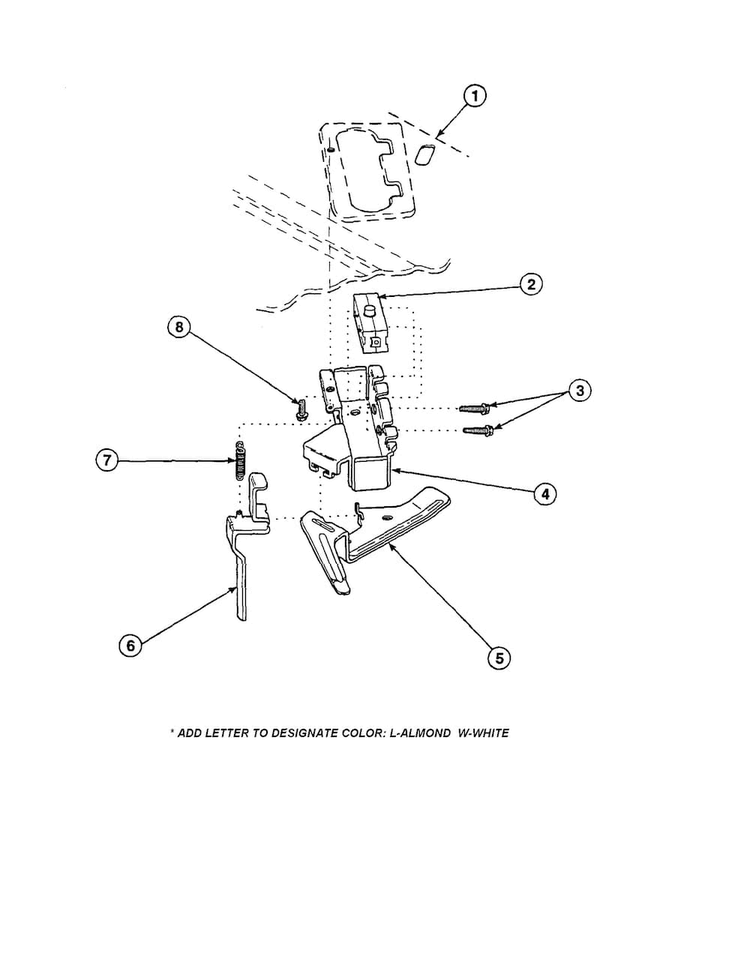 Out-of-balance Switch Diagram and Parts List for CW4202W2-PCW4202W2B  Amana Washer
