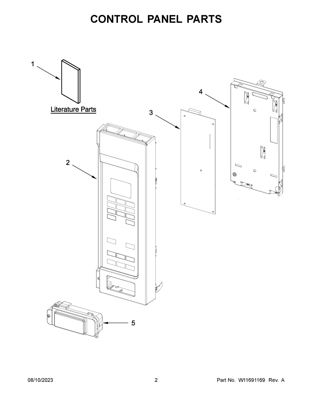 Control Panel Parts Diagram and Parts List for MMMS4230PZ00  Maytag Microwave