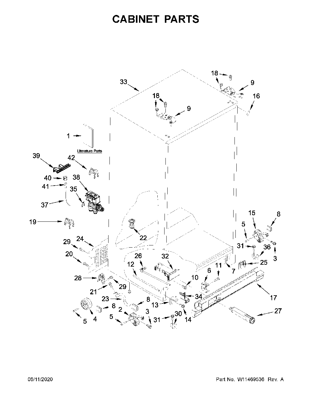 Cabinet Parts Diagram and Parts List for 1064651759714  Kenmore Refrigerator