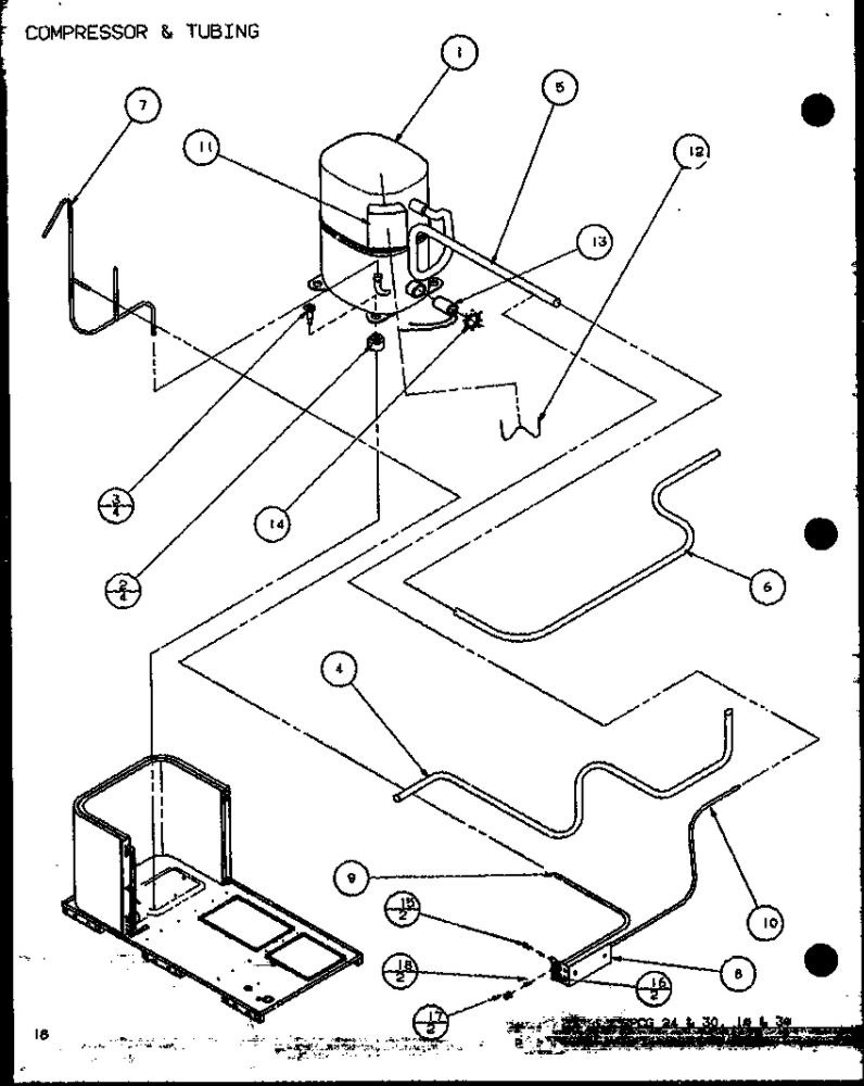Compressor And Tubing 1 Diagram and Parts List for LOK501A P6484101C Amana Air Conditioner