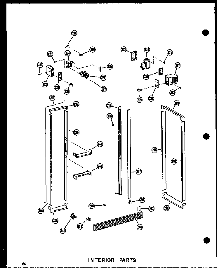 Interior Parts Diagram and Parts List for SDI22N-P60201-65W  Amana Refrigerator