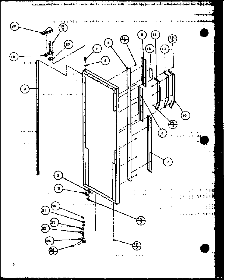 Ref Door Diagram and Parts List for 36538-P1121904WL  Amana Refrigerator