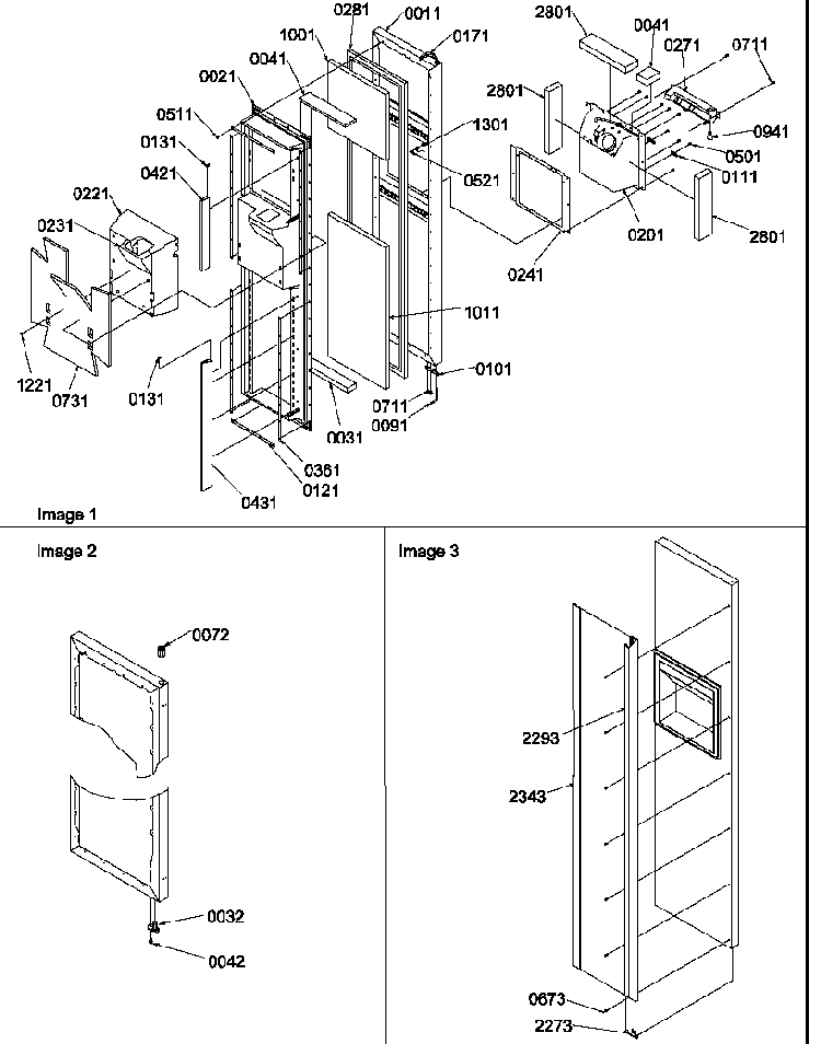 Freezer Door Diagram and Parts List for SRDE520SW-P1183103WW  Amana Refrigerator
