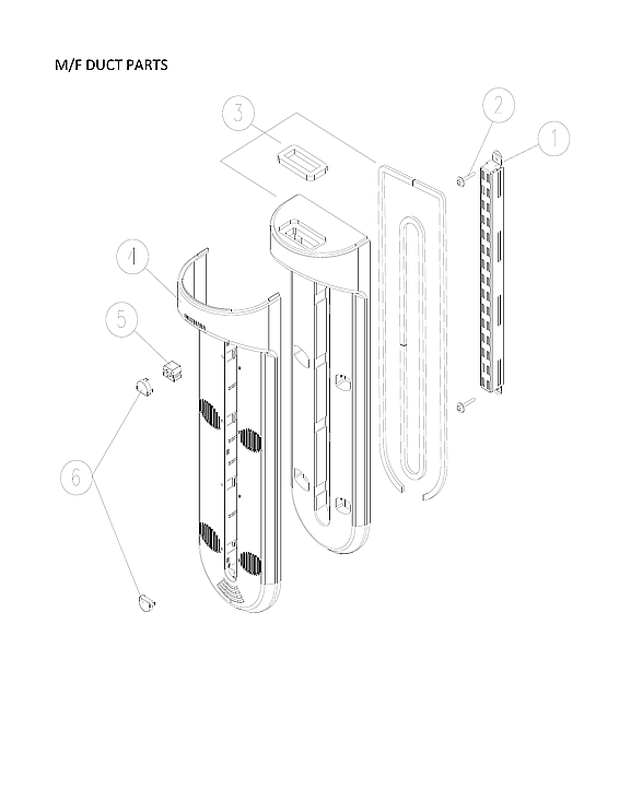 M/F Duct Parts Diagram and Parts List for 11170719911  Kenmore Refrigerator