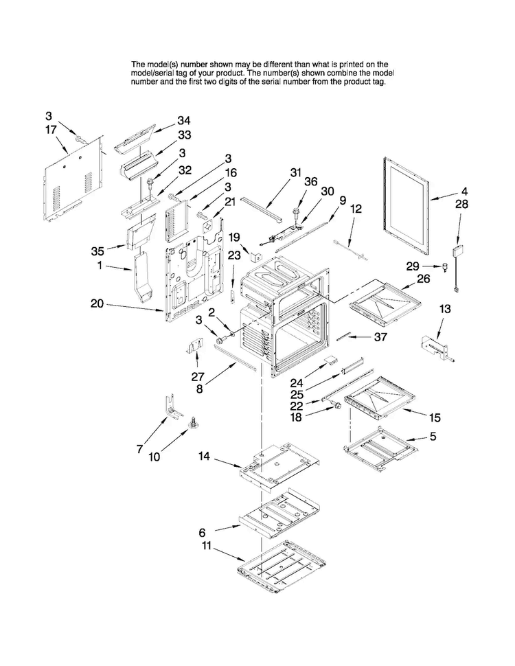 Chassis Parts Diagram and Parts List for MGR6775BDS19  Maytag Range