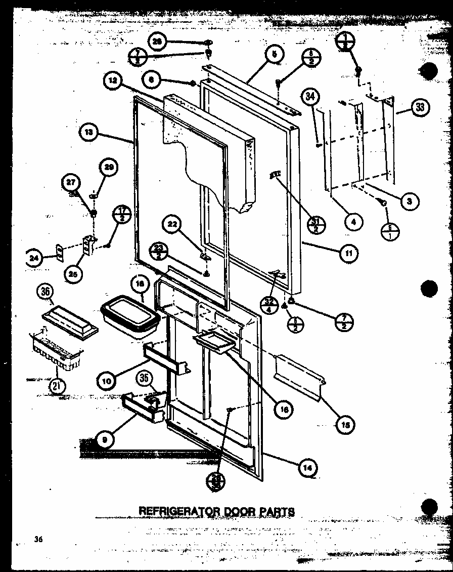 Refrigerator Door Parts (tl22m/p7858515w) (tli22m/p7858525w) Diagram and Parts List for TLI22M-P7858524W  Amana Refrigerator