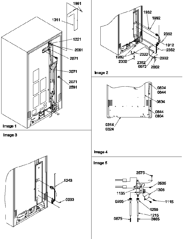 Cabinet Back Diagram and Parts List for SRD522VW-P1320301WW  Amana Refrigerator
