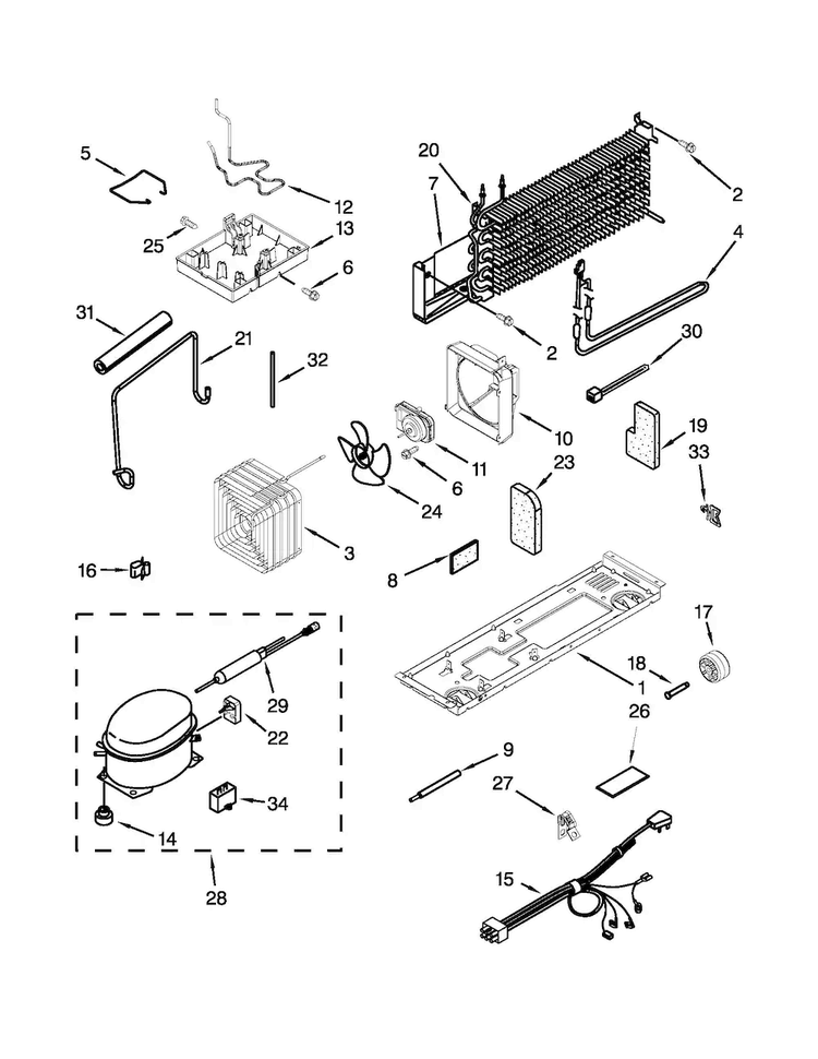 Unit Parts Diagram and Parts List for M8RXEGMAS01  Maytag Refrigerator