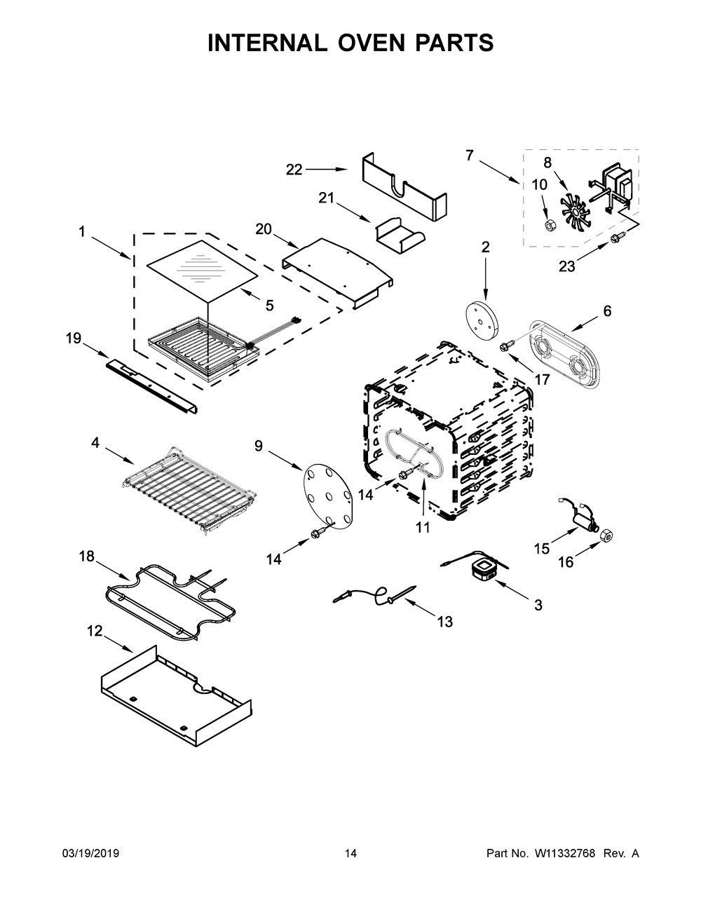 Internal Oven Parts Diagram and Parts List for JDRP636HM00  Maytag Range