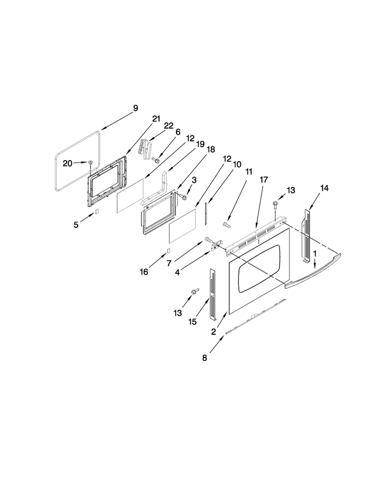 Lower Door Parts Diagram and Parts List for MGR6875ADW28  Maytag Range